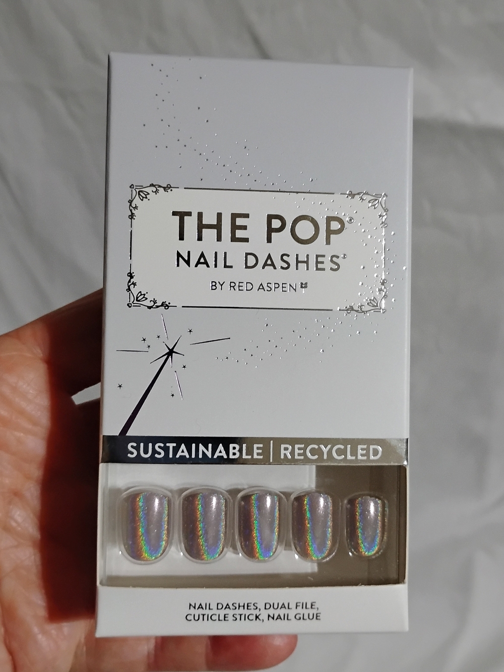 The Pop Nail Dashes Red Aspen Holographic Press-On Nails Enchanted Wishes Elora